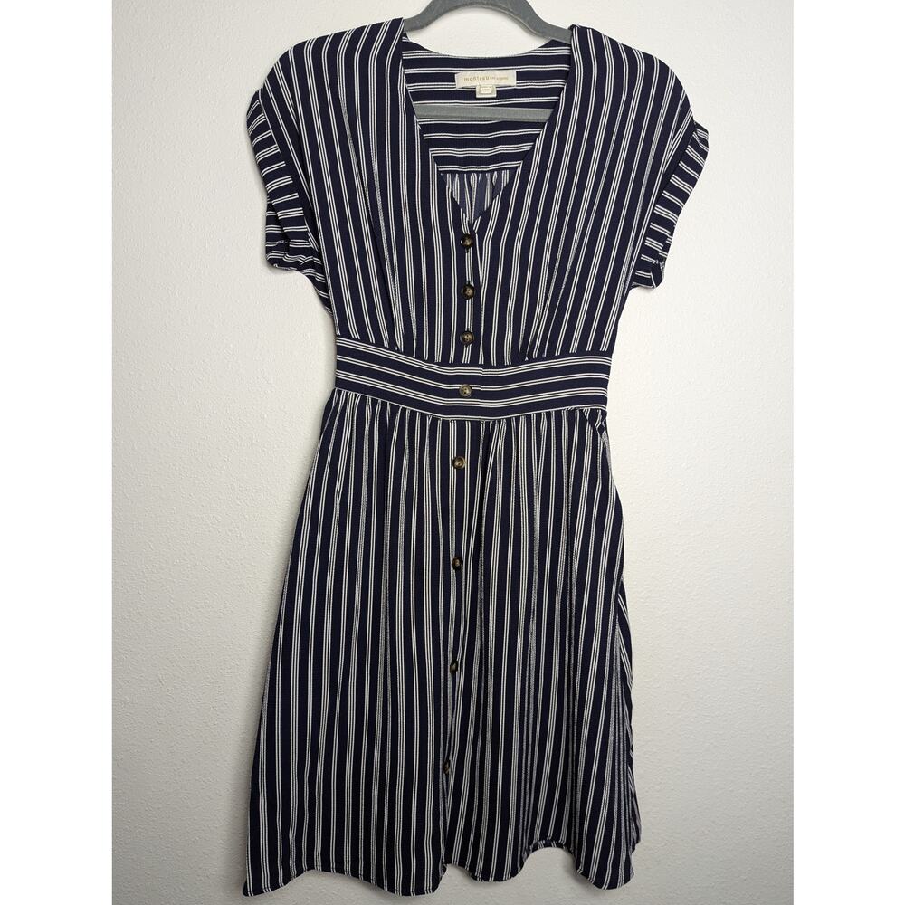 Monteau L.A Fit & Flare Striped A-line Mini Dress Size S